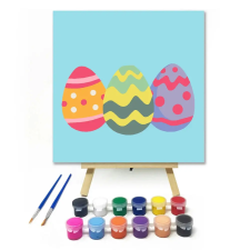 Creative Land Kft Színes tojások - gyerek számfestő készlet – 20×20 cm (Keretre feszítve) kreatív és készségfejlesztő