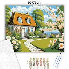 Creative Land Kft Tavaszi házikó - számfestő készlet – 60×70 cm (Keret nélkül) kreatív és készségfejlesztő