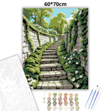 Creative Land Kft Tavaszi kőlépcső csendje - számfestő készlet – 60×70 cm (Keret nélkül) kreatív és készségfejlesztő