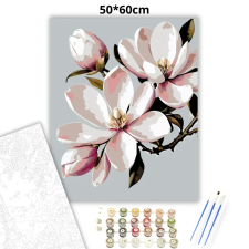 Creative Land Kft Tavaszi magnólia virág - számfestő készlet – 50×60 cm (Keretre feszítve) kreatív és készségfejlesztő