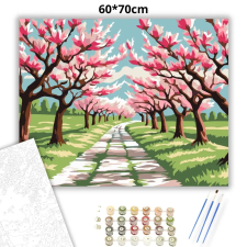 Creative Land Kft Tavaszi magnóliaösvény - számfestő készlet – 60×70 cm (Keretre feszítve) kreatív és készségfejlesztő