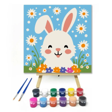 Creative Land Kft Tavaszi nyuszi - gyerek számfestő készlet – 30×30 cm (Keret nélkül) kreatív és készségfejlesztő
