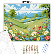 Creative Land Kft Tavaszi vadvirágmező - számfestő készlet – 50×60 cm (Keret nélkül) kreatív és készségfejlesztő