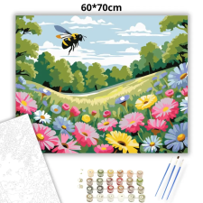 Creative Land Kft Tavaszi vadvirágmező - számfestő készlet – 60×70 cm (Keretre feszítve) kreatív és készségfejlesztő