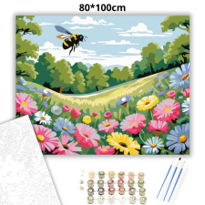 Creative Land Kft Tavaszi vadvirágmező - számfestő készlet – 80×100 cm (Keret nélkül) kreatív és készségfejlesztő