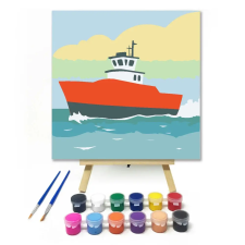 Creative Land Kft Tengeri hajóút - gyerek számfestő készlet – 50×50 cm (Keretre feszítve) kreatív és készségfejlesztő