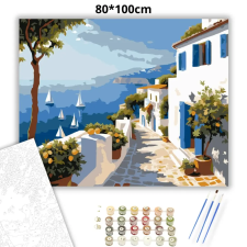 Creative Land Kft Tengeri kilátás - számfestő készlet – 80×100 cm (Keretre feszítve) kreatív és készségfejlesztő