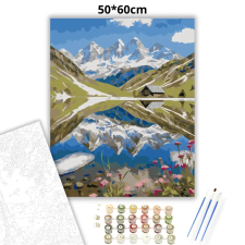 Creative Land Kft Tükröződő hegycsúcsok - számfestő készlet – 50×60 cm (Keretre feszítve) kreatív és készségfejlesztő