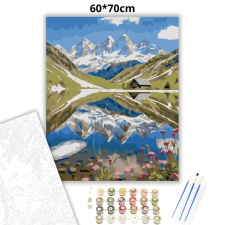 Creative Land Kft Tükröződő hegycsúcsok - számfestő készlet – 60×70 cm (Keretre feszítve) kreatív és készségfejlesztő