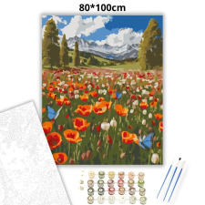 Creative Land Kft Üde virágmező - számfestő készlet – 80×100 cm (Keret nélkül) kreatív és készségfejlesztő