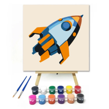 Creative Land Kft Űrhajós utazás - gyerek számfestő készlet – 20×20 cm (Keretre feszítve) kreatív és készségfejlesztő
