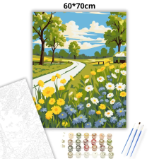 Creative Land Kft Vadvirágos országút - számfestő készlet – 60×70 cm (Keret nélkül) kreatív és készségfejlesztő