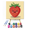 Creative Land Kft Vidám eper napja - gyerek számfestő készlet – 40×40 cm (Keretre feszítve)