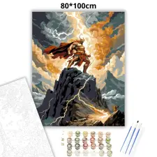 Creative Land Kft Viharisten - számfestő készlet – 80×100 cm (Keretre feszítve) kreatív és készségfejlesztő