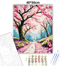 Creative Land Kft Virágzó szilvafák - számfestő készlet – 40×50 cm (Keretre feszítve) kreatív és készségfejlesztő