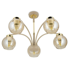  Cris bézs csillár üvegből 5xE27 60 cm világítás