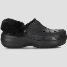 CROCS Klumpák CLASSIC PLATFORM FUZZ LINED CG Fekete 42 / 43 női papucs