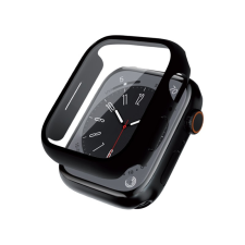 Crong CRG-45HS-BLK Apple Watch S7/S8/S9 Tok + Kijelzővédő - Fekete (45mm) okosóra kellék