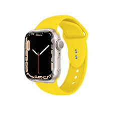 Crong Liquid Apple Watch S1/2/3/4/5/6/7/8/SE Szilikon szíj 38/40/41mm - Citromsárga (CRG-40LQB-YEL) okosóra kellék