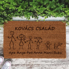  Családi egyedi neves kókuszrost lábtörlő lakástextília