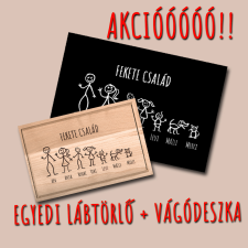  Családi egyedi neves vágódeszka + lábtörlő lakástextília