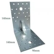 Csavar Sarokvas, sarokösszekötő 140x140x90x2,5mm erősített CE-ETA tüzihorganyzott élvédő, sín, szegélyelem