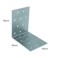 Csavar Sarokvas, sarokösszekötő  80x80x60x2mm CE-ETA tüzihorganyzott élvédő, sín, szegélyelem