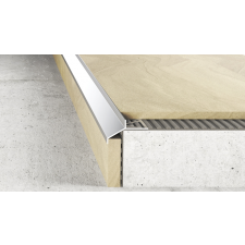  Csempeélvédő Alu Terasz Vízvetős 8mm 2,5m Ezüst élvédő, sín, szegélyelem