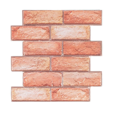  Csempematrica, 3D Öntapadós falpanel, Piros tégla, 30x30 cm tapéta, díszléc és más dekoráció