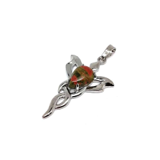 Csepp medál fém trefoil Unakit 2,5x4cm medál