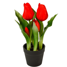  Cserepes tulipán gumi 5v. M23cm 12db/# dekorációs kellék