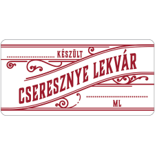  Cseresznye lekvár öntapadós műanyag alapú cimke 6 db/csomag dekorációs kellék