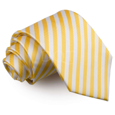   Csíkos nyakkendő - fehér/sárga nyakkendő