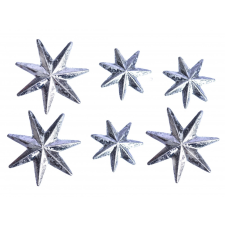  Csillag ragasztós 4x6cm ezüst s/6 karácsonyi dekoráció