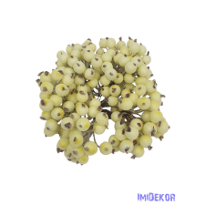  Csillámos drótos bogyó - Tört fehér dekorációs kellék