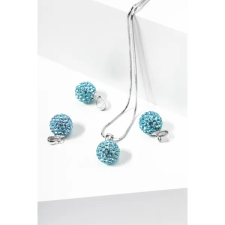  Csillogó Kék Színű Swarovski Kövekkel Díszített S925 Ezüst Gömb Medál nyaklánc