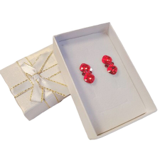 Csillogó körök- Swarovski kristályos fülbevaló-piros fülbevaló