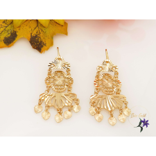  Csinszka antiallergén csipkemintázatú csüngős fülbevaló-18k fülbevaló