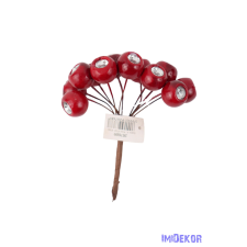  Csipkebogyós pick 12db/köteg 13cm - Piros dekorációs kellék