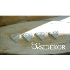  Csipkemintás, kis kerámia hatású szív dekorációs kellék