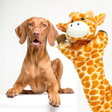  Csipogó hosszúkás plüss játék kutyáknak -Lusta Zsiráf 70cm játék kutyáknak