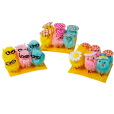  Csirke figura tavaszi 4,5cm 6db-os csomag dekorációs kellék