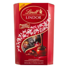 Csokoládé LINDT Lindor Double Chocolate dupla csokoládé golyók díszdobozban 200g csokoládé és édesség