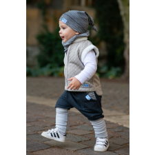  Csomós sapka, hullám, szürke babasapka, sál