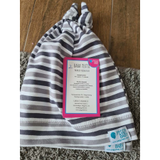  Csomós sapka kétrétegű extra, csík, kétszürke babasapka, sál