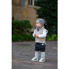  Csomós sapka kétrétegű extra, hullám, szürke babasapka, sál