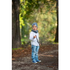  Csomós sapka, sátor, szürke-szürke babasapka, sál