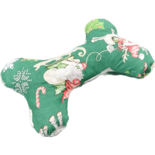  Csont alakú párna zöld télapó &#8211; rénszarvas karácsonyi mintás Kicsi 16x10 cm szállítóbox, fekhely kutyáknak