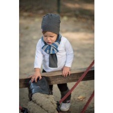  Csősál, egyszínű, sötétszürke babasapka, sál