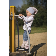  Csősapka, csík, rózsaszín-szürke babasapka, sál